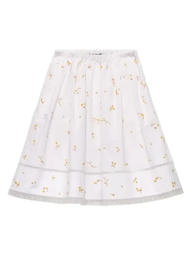 Embroidered Cotton Poplin Skirt