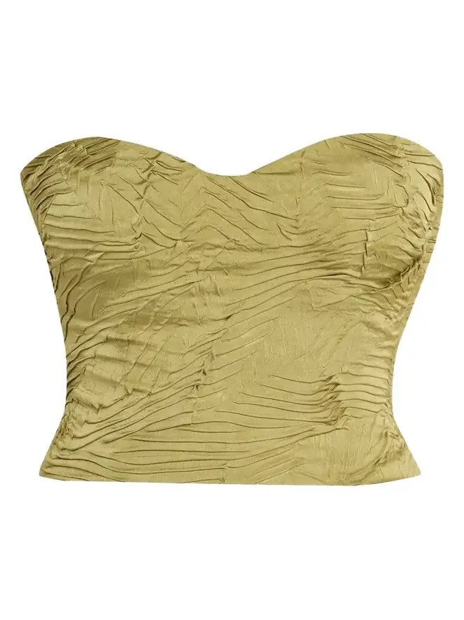 Heleen Satin Strapless Crop Top Heleen Satin Strapless Crop Top