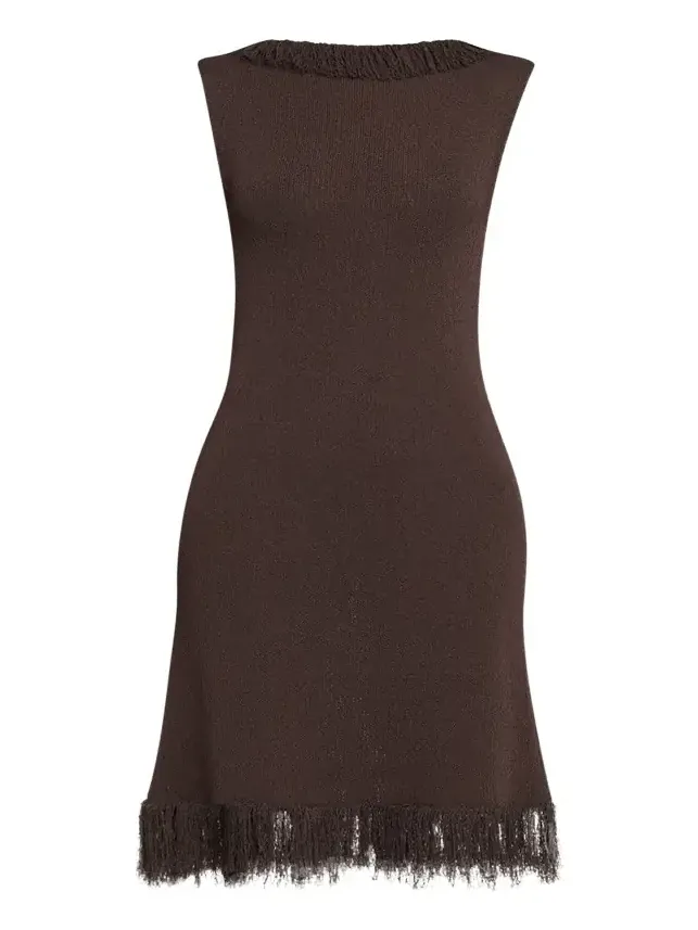 Proenza Schouler Saski Textured Fringe Dress
