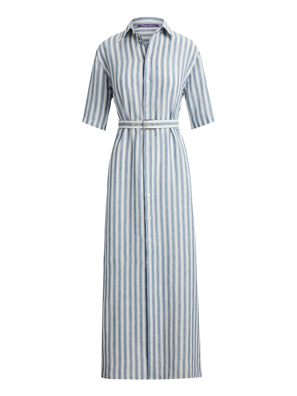 Ralph Lauren Collection Carol Striped Linen Day Dress