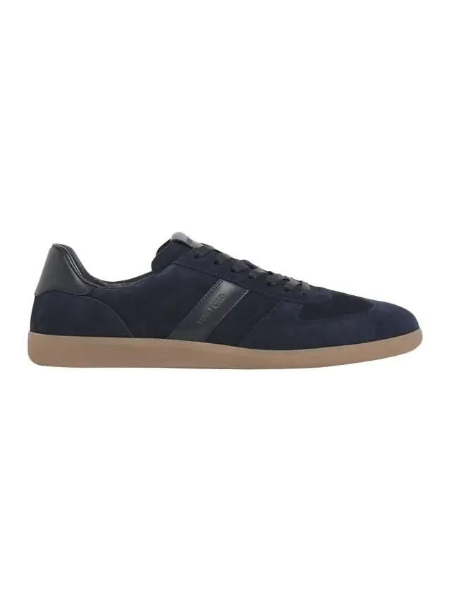 Men's T Suede and Leather-Trim Low-Top Sneakers