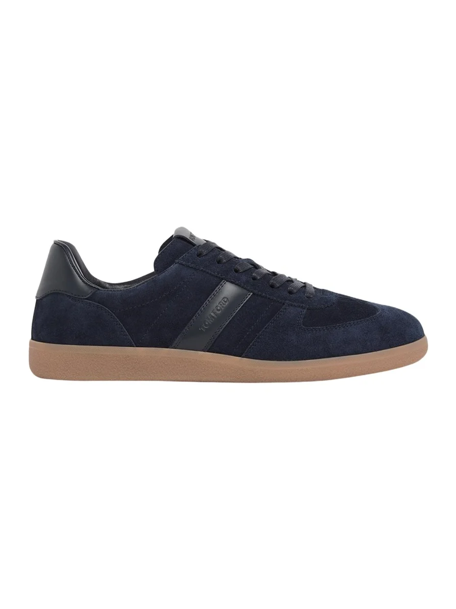 Men's T Suede and Leather-Trim Low-Top Sneakers