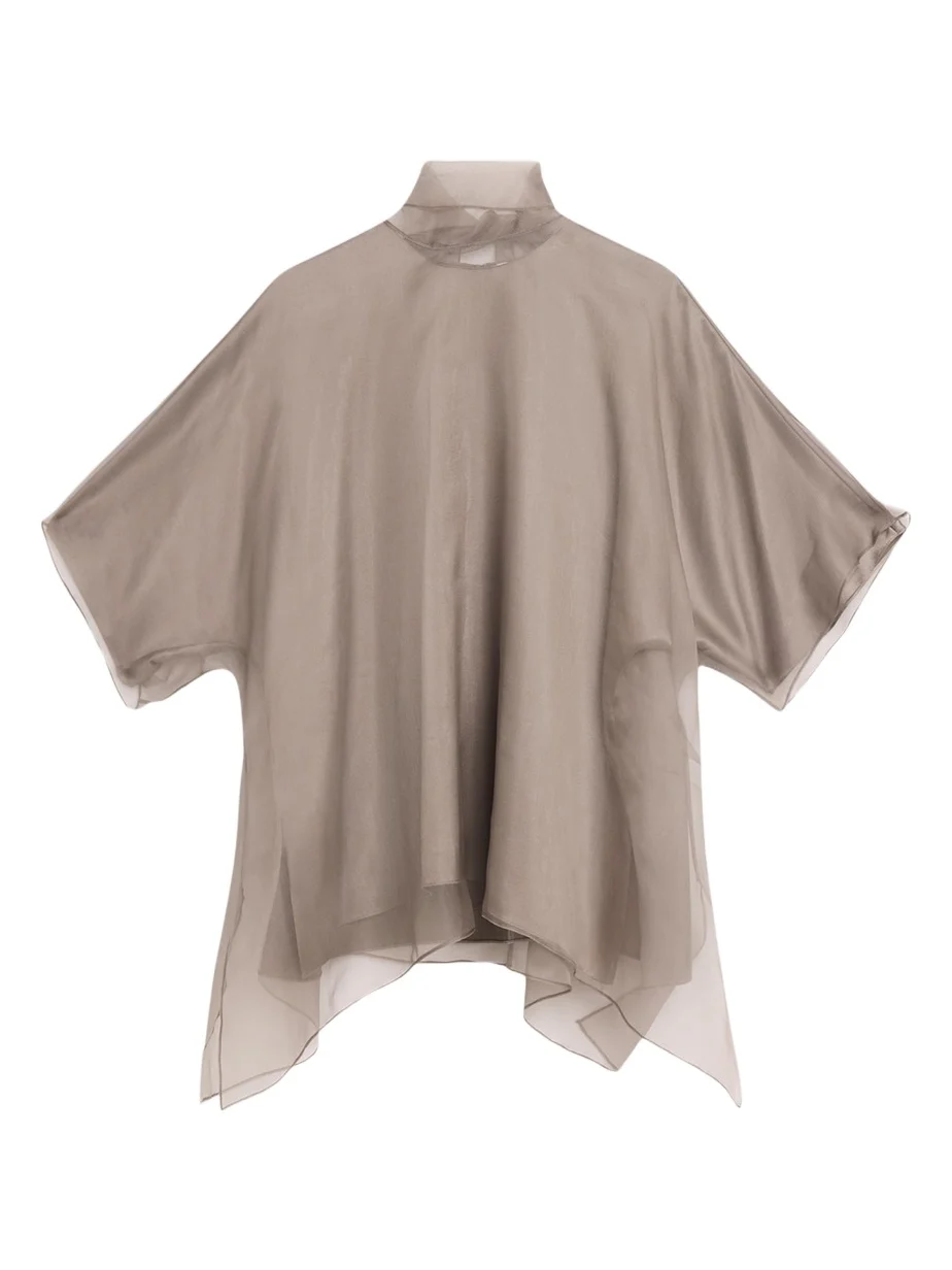 Cali Scarf-Neck Silk Organza Blouse Cali Scarf-Neck Silk Organza Blouse