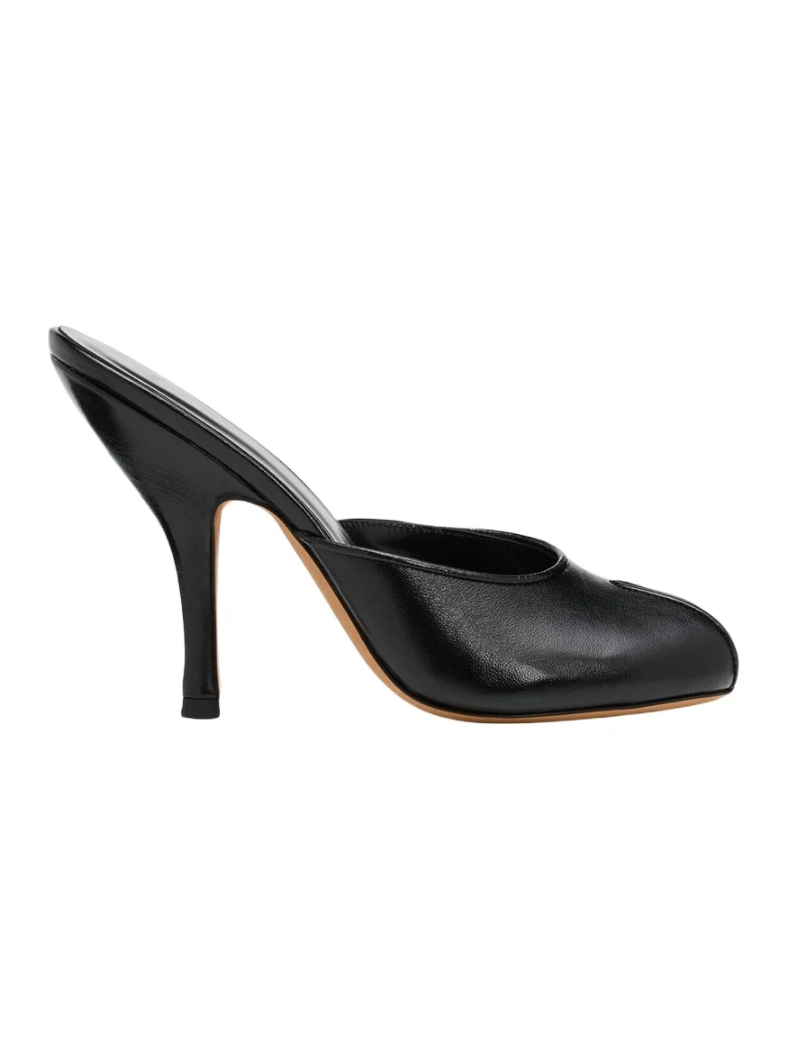 Jude 105mm Date Leather Peep-Toe Mules