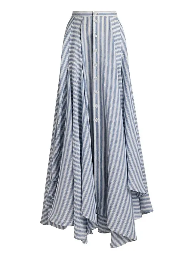 Shamus Striped Linen Maxi Skirt Shamus Striped Linen Maxi Skirt
