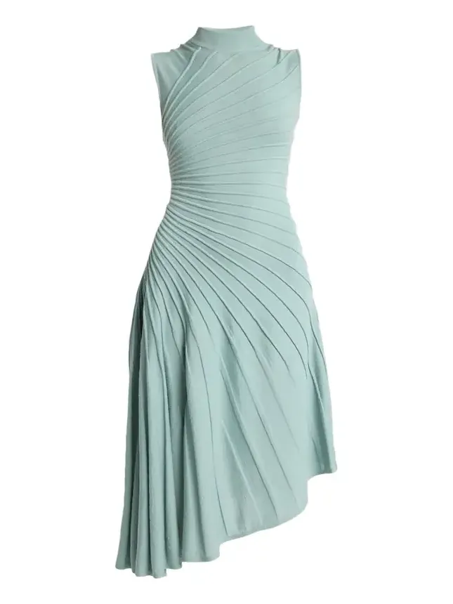 Mock-Neck Sculpting Wool Dress Mock-Neck Sculpting Wool Dress