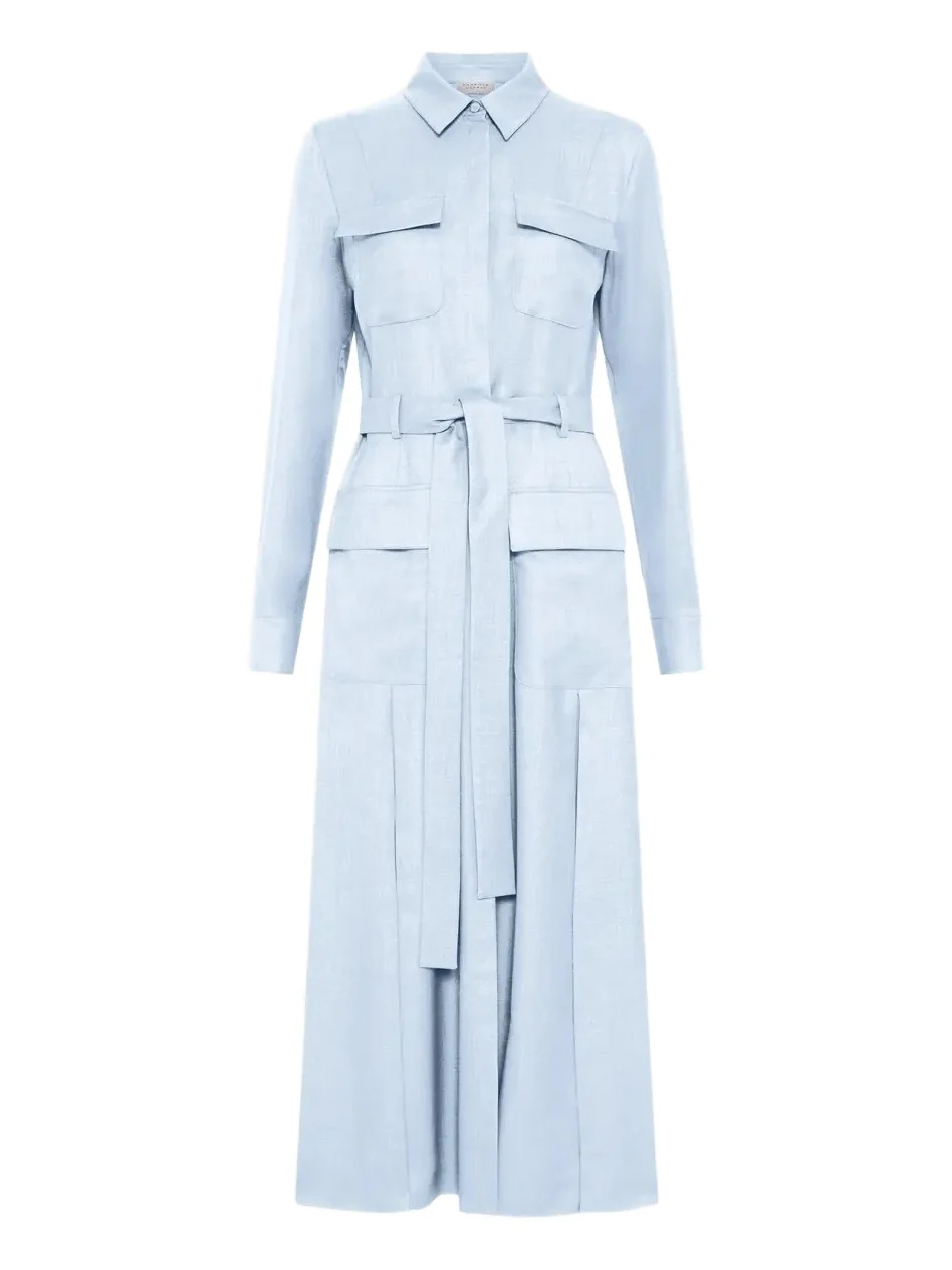 Meyer Meyer Virgin Wool and Silk Belted Midi Shirtdress Meyer Meyer Virgin Wool and Silk Belted Midi Shirtdress