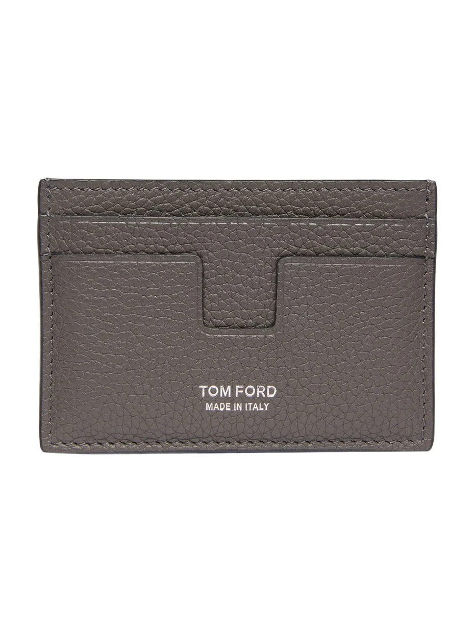 Men's T Line Soft Grain Leather Card Holder