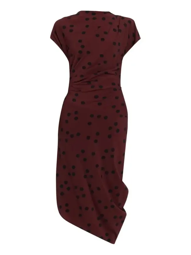 Ren Polka Dot Ruched Dress