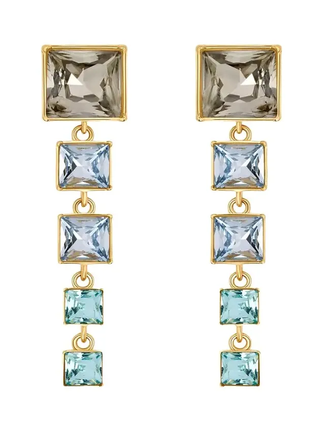 Square-Cut Rhinestone Dangle Earrings Square-Cut Rhinestone Dangle Earrings