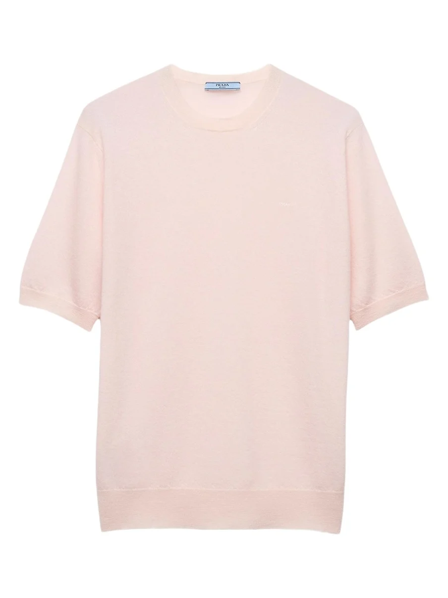 Prada Superfine Cashmere Short-Sleeve T-Shirt