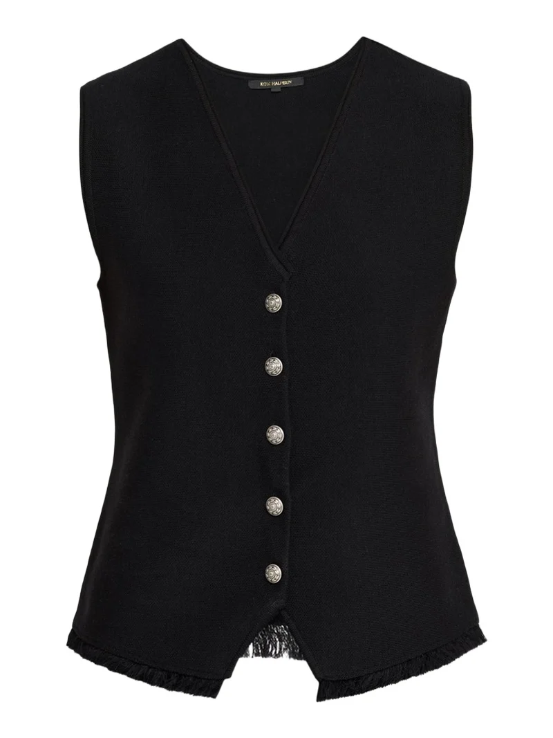 Anya Fringe-Hem Knit Vest