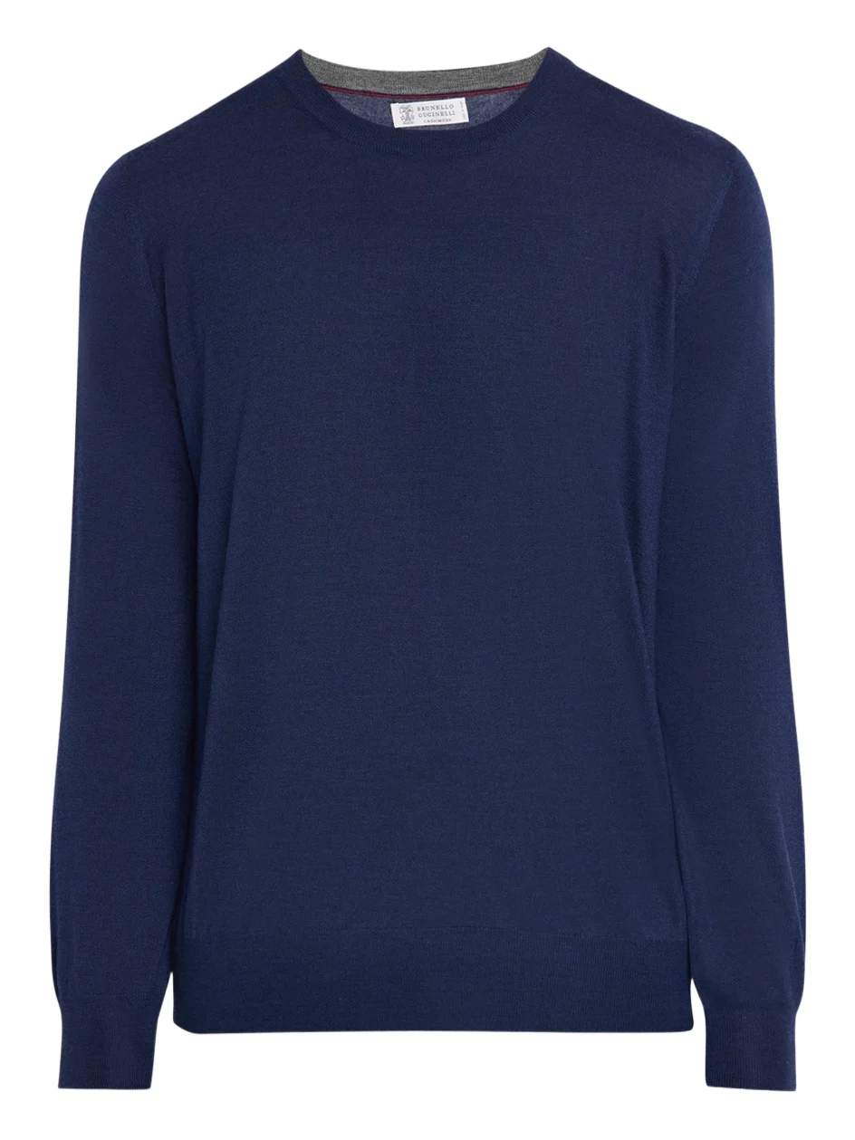 Brunello Cucinelli Men's Fine-Gauge Cashmere and Silk Crewneck Sweater