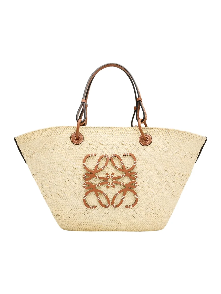 Anagram Woven Palm Leaf Basket Tote Bag Anagram Woven Palm Leaf Basket Tote Bag