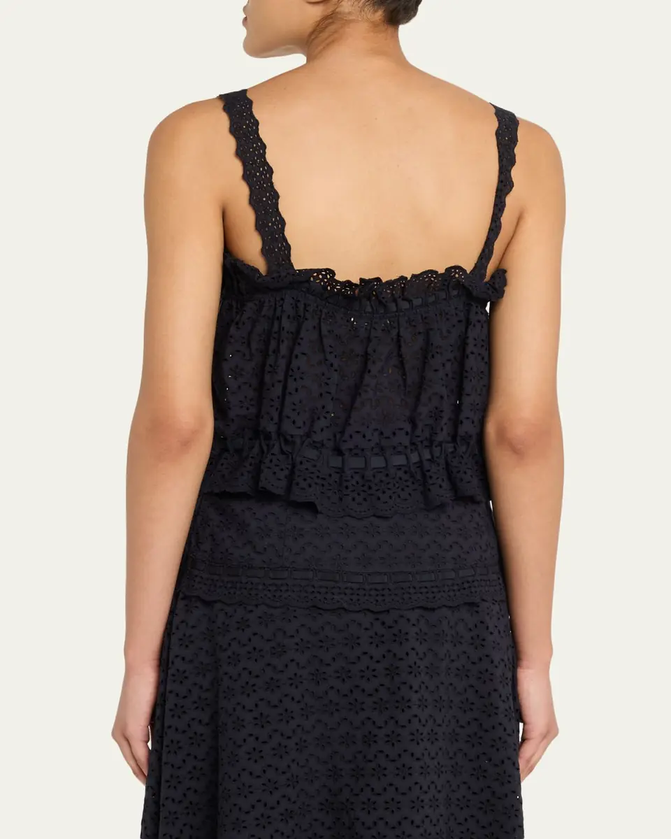 Ulla Johnson Isola Embroidered Eyelet Cotton Top | Thumbnail 3 Ulla Johnson Isola Embroidered Eyelet Cotton Top | Thumbnail 3
