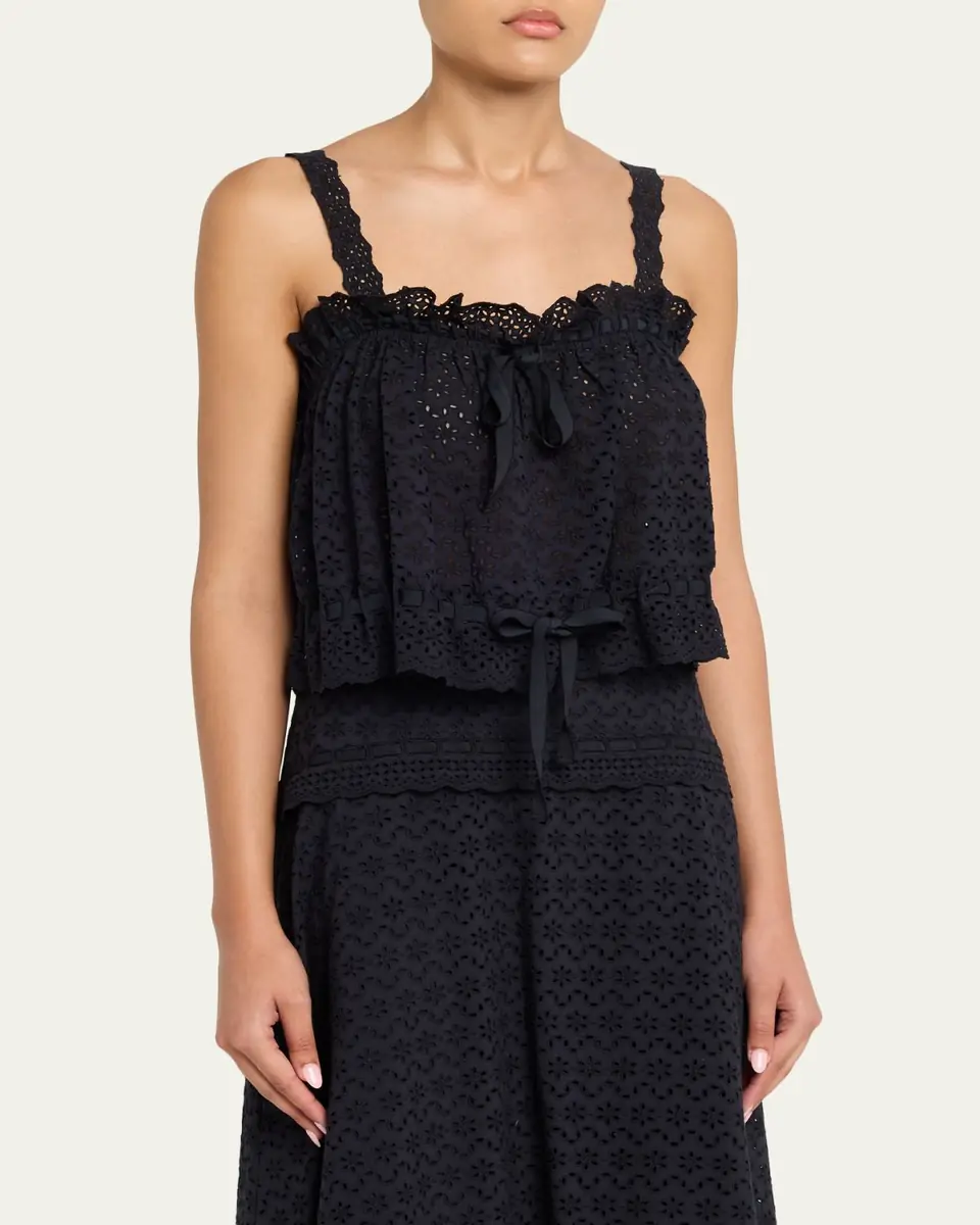Ulla Johnson Isola Embroidered Eyelet Cotton Top | Thumbnail 4 Ulla Johnson Isola Embroidered Eyelet Cotton Top | Thumbnail 4