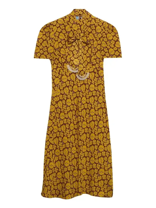 Sable Floral Long Dress with Scarf Tie