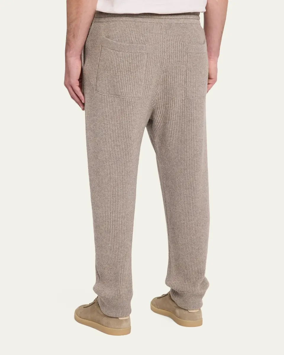 Brunello Cucinelli Men's Cashmere Rib Drawstring Sweatpants | Thumbnail 3 Brunello Cucinelli Men's Cashmere Rib Drawstring Sweatpants | Thumbnail 3