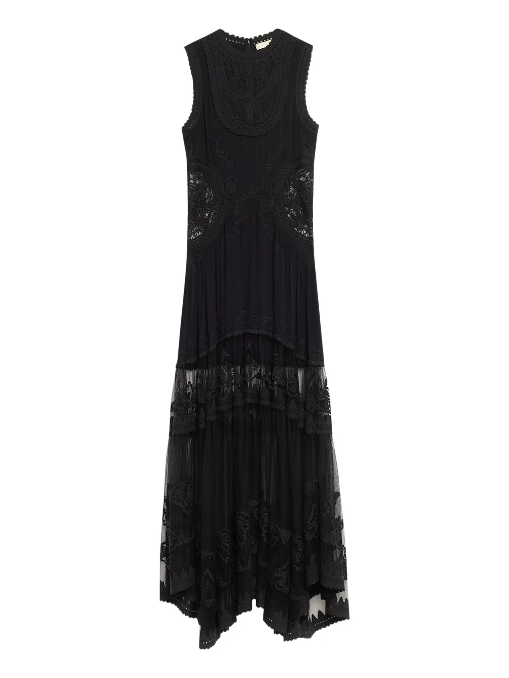 Floral Lace Silk Crepe De Chine Gown Floral Lace Silk Crepe De Chine Gown
