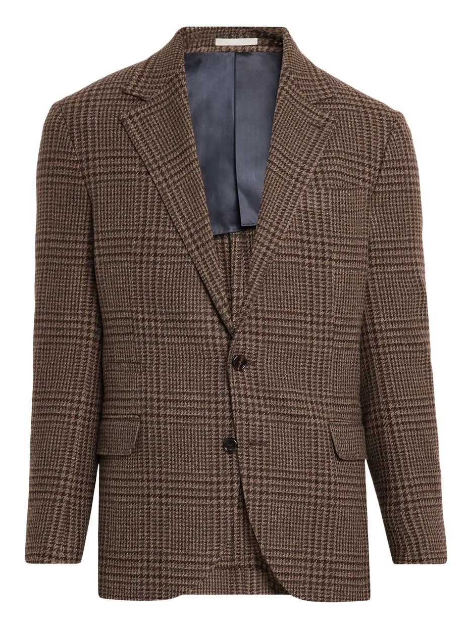 Brunello Cucinelli Men's Cashmere Houndstooth Check Single-Breasted Sport Coat