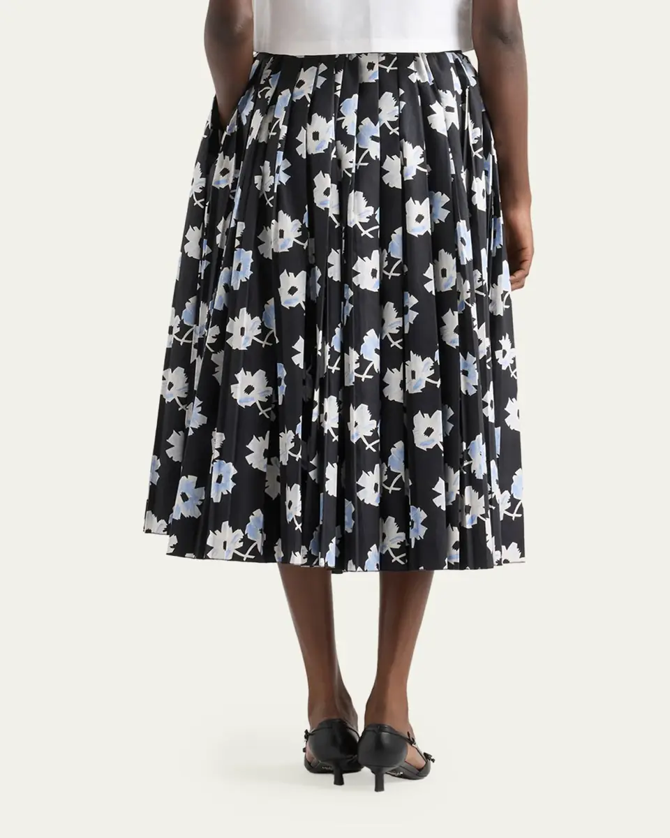Prada Wildflower Cotton Midi Skirt | Thumbnail 3