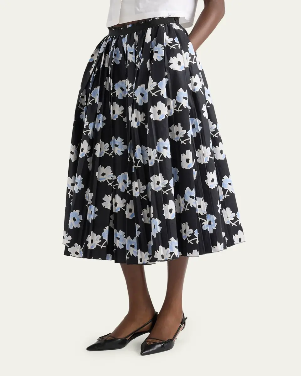 Prada Wildflower Cotton Midi Skirt | Thumbnail 4