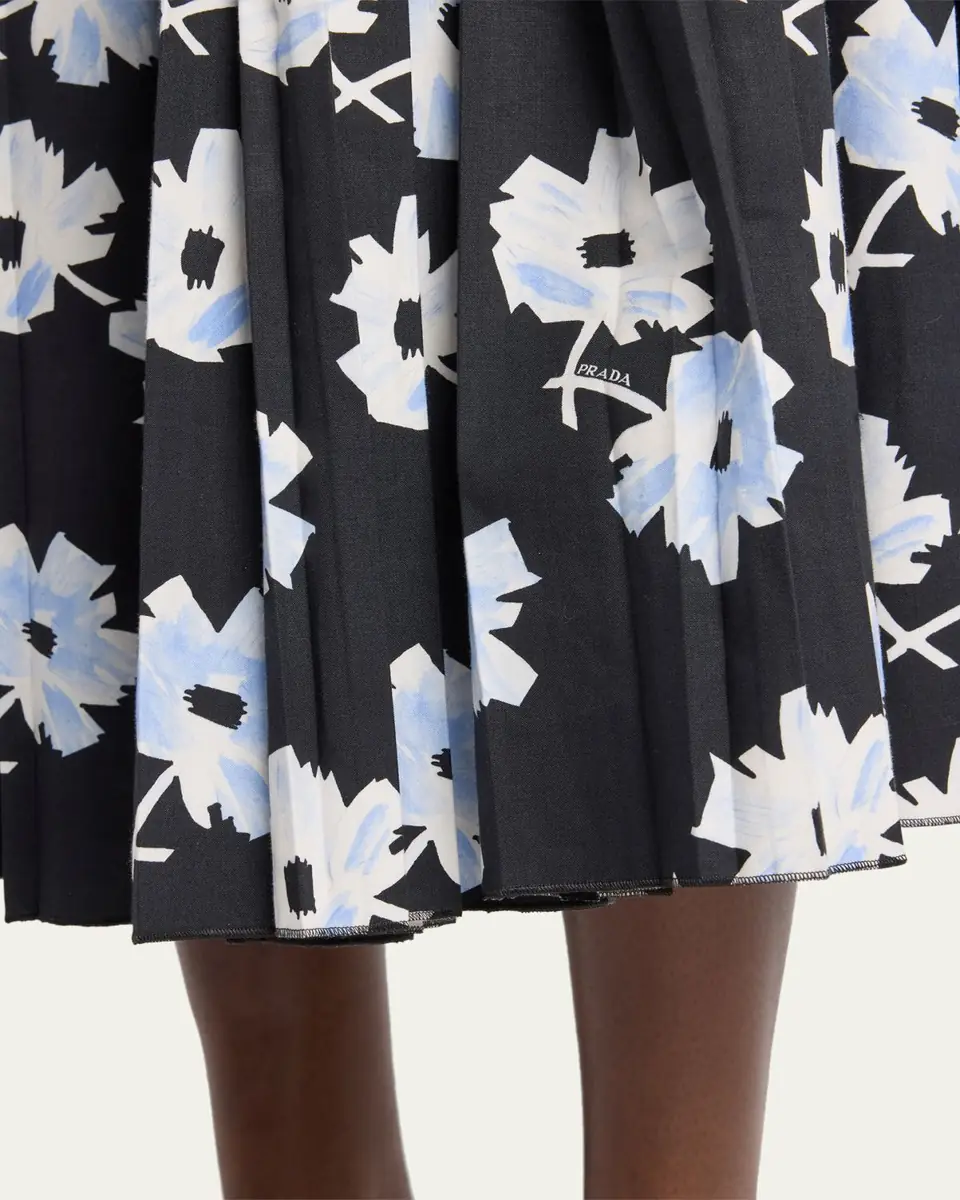 Prada Wildflower Cotton Midi Skirt | Thumbnail 5
