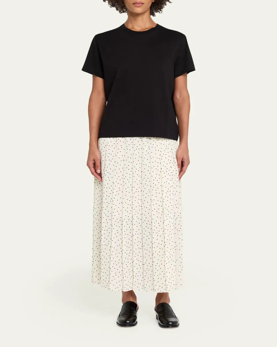 Theory Pleated Polka Dot Wrap Skirt | Thumbnail 2