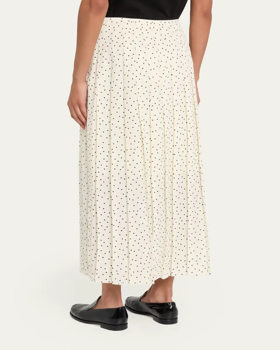 Theory Pleated Polka Dot Wrap Skirt | Thumbnail 3
