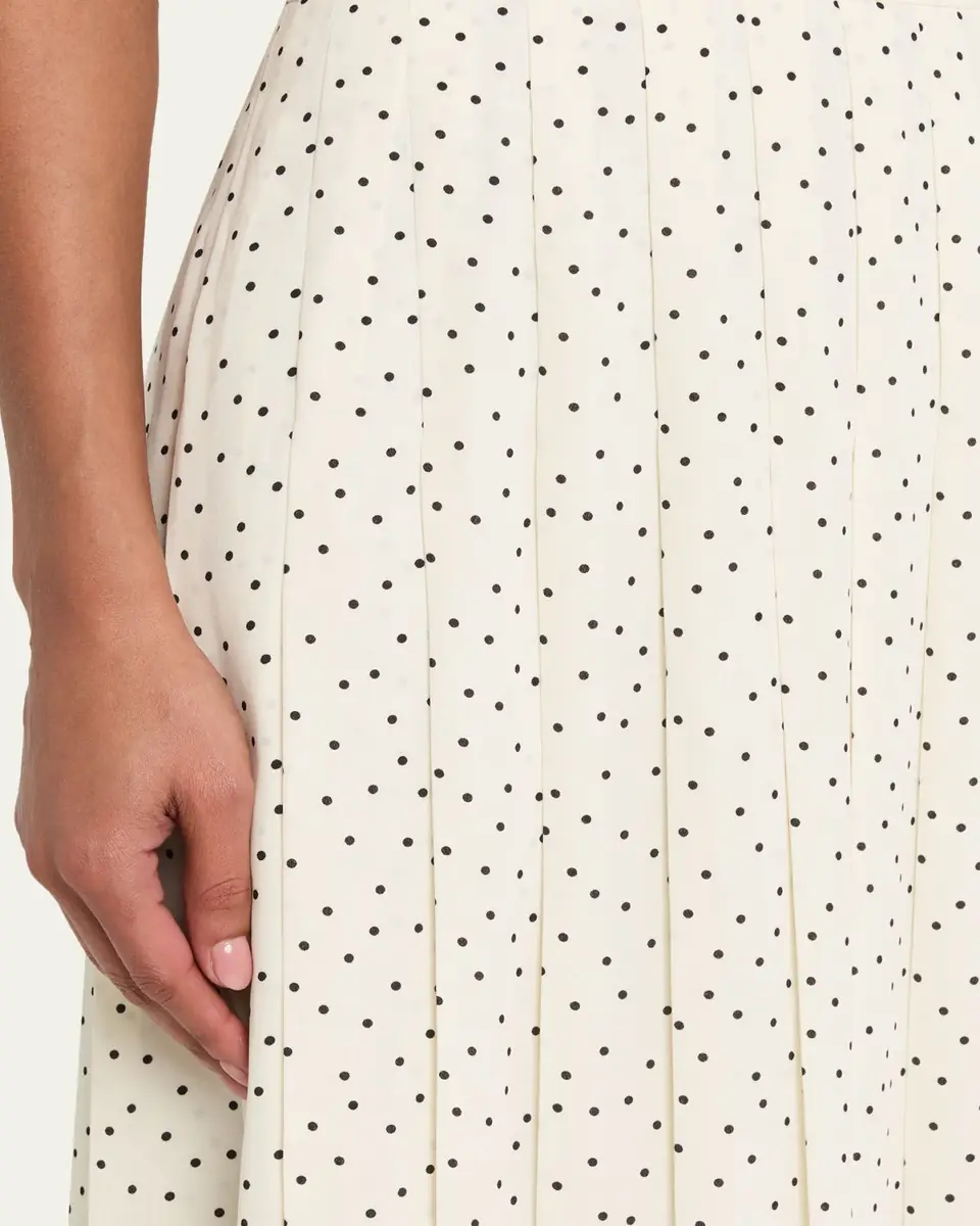 Theory Pleated Polka Dot Wrap Skirt | Thumbnail 5
