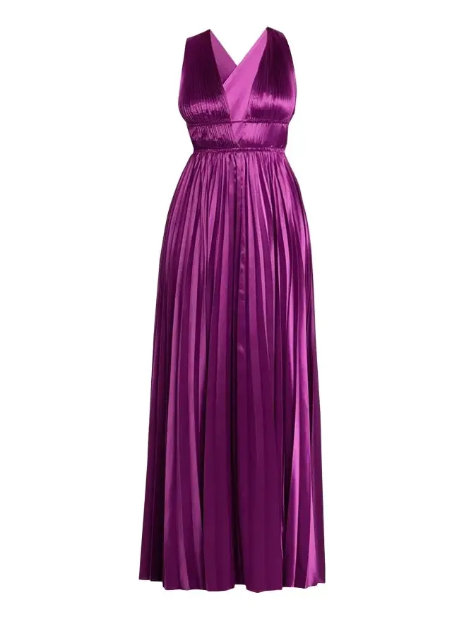 Lena Pleated Satin Gown Lena Pleated Satin Gown