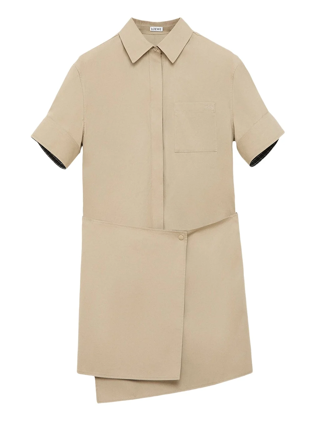 Wrapped Short-Sleeve Shirtdress