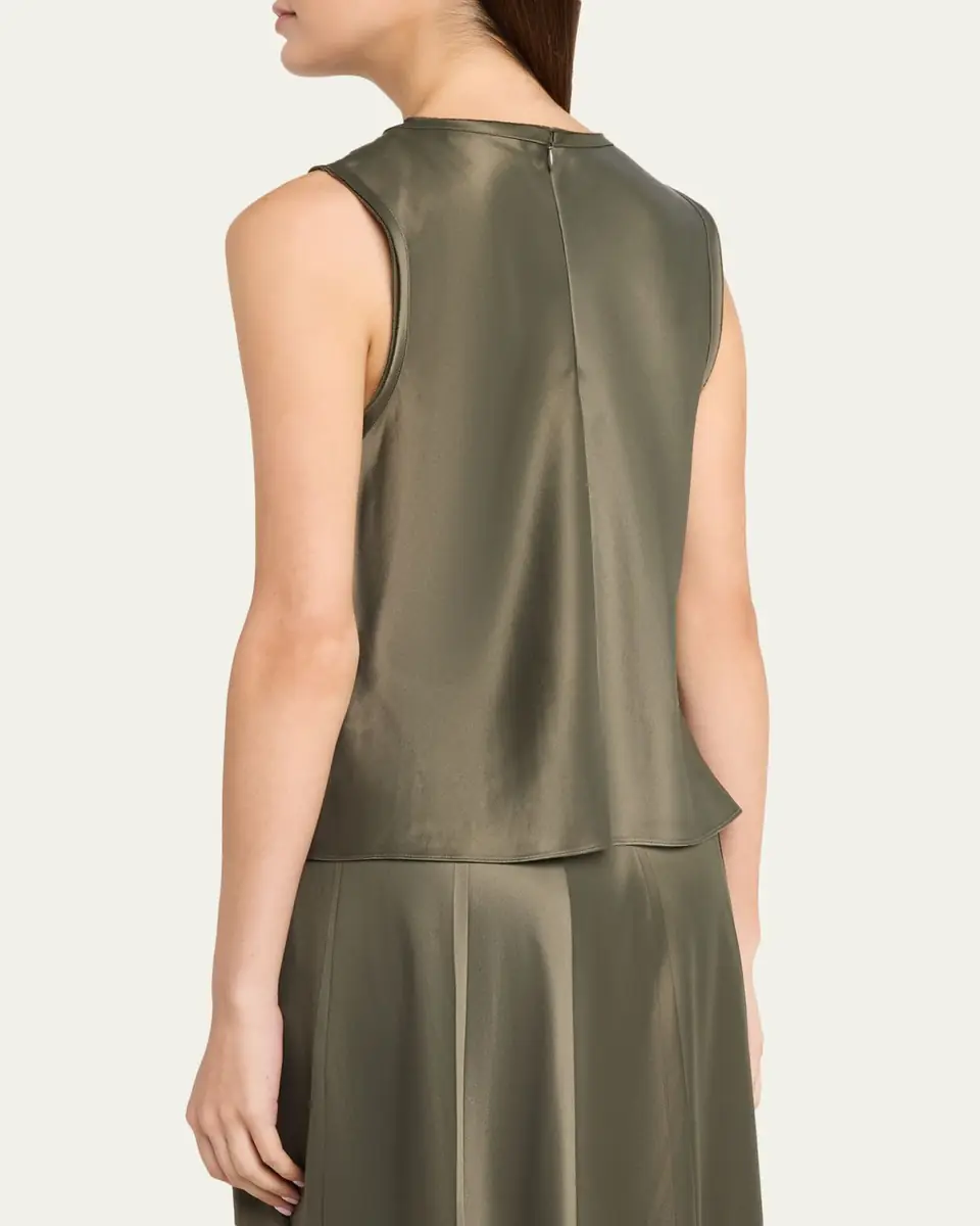 Vince Sleeveless Bias-Cut Satin Top | Thumbnail 3 Vince Sleeveless Bias-Cut Satin Top | Thumbnail 3