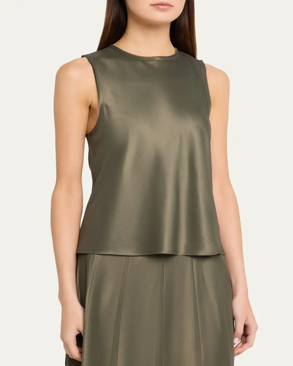 Vince Sleeveless Bias-Cut Satin Top | Thumbnail 4 Vince Sleeveless Bias-Cut Satin Top | Thumbnail 4