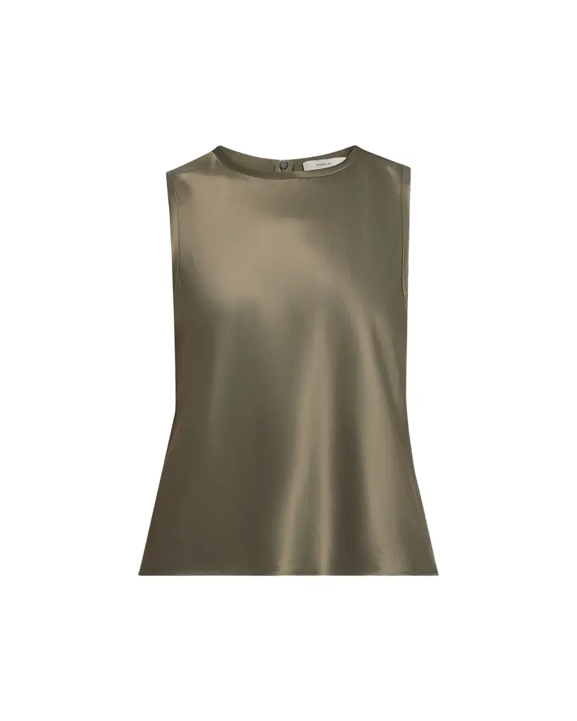 Vince Sleeveless Bias-Cut Satin Top