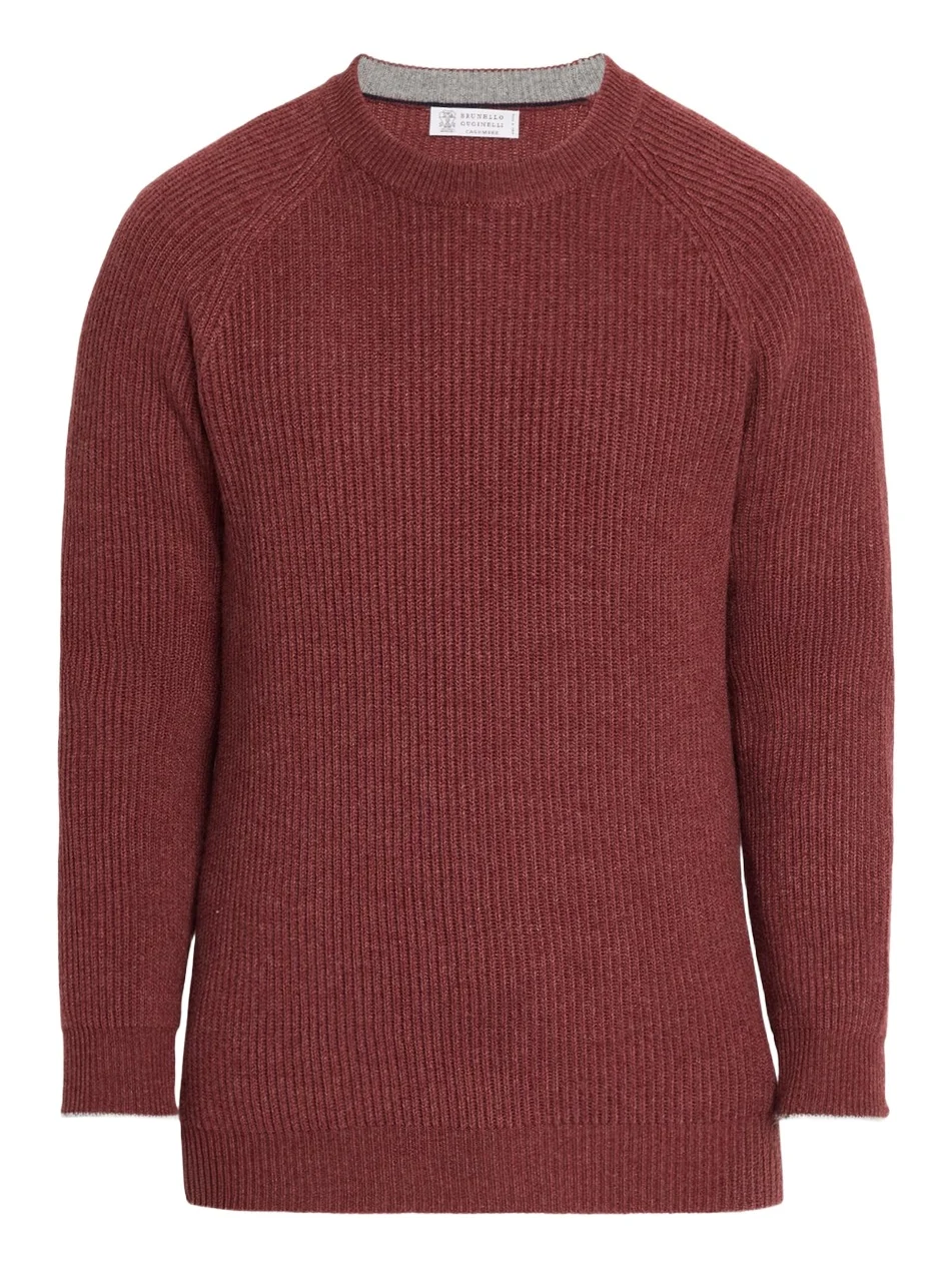 Brunello Cucinelli Men's Cashmere Rib Raglan-Sleeve Crewneck Sweater