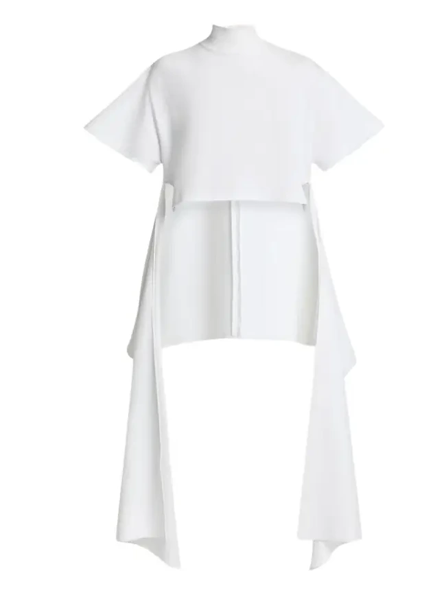 Asymmetric Short-Sleeve Cotton T-Shirt Asymmetric Short-Sleeve Cotton T-Shirt