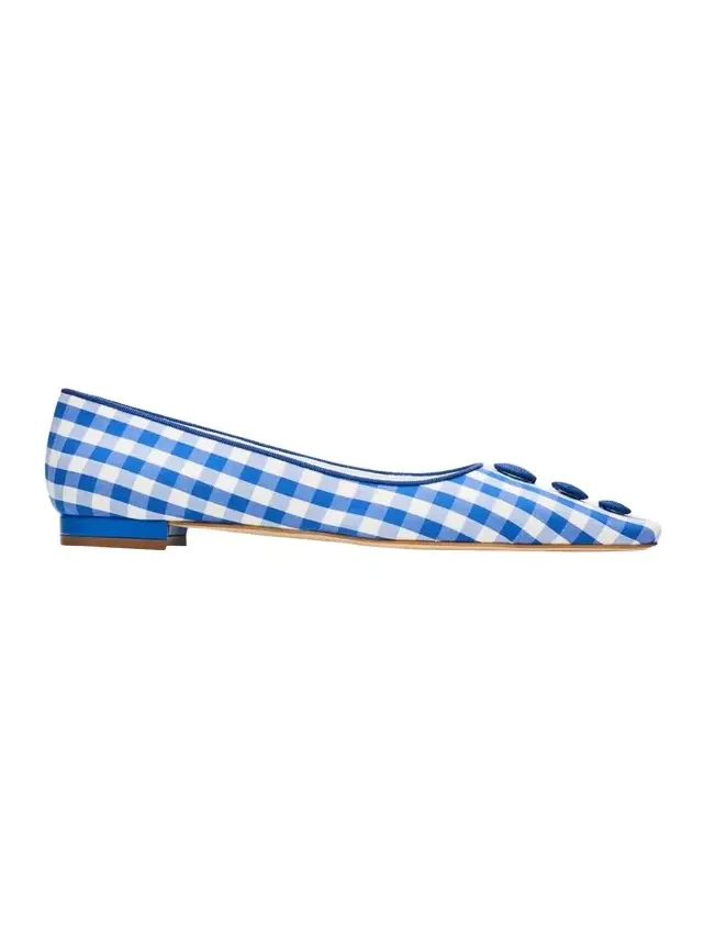Alexa Gingham Flat Pumps
