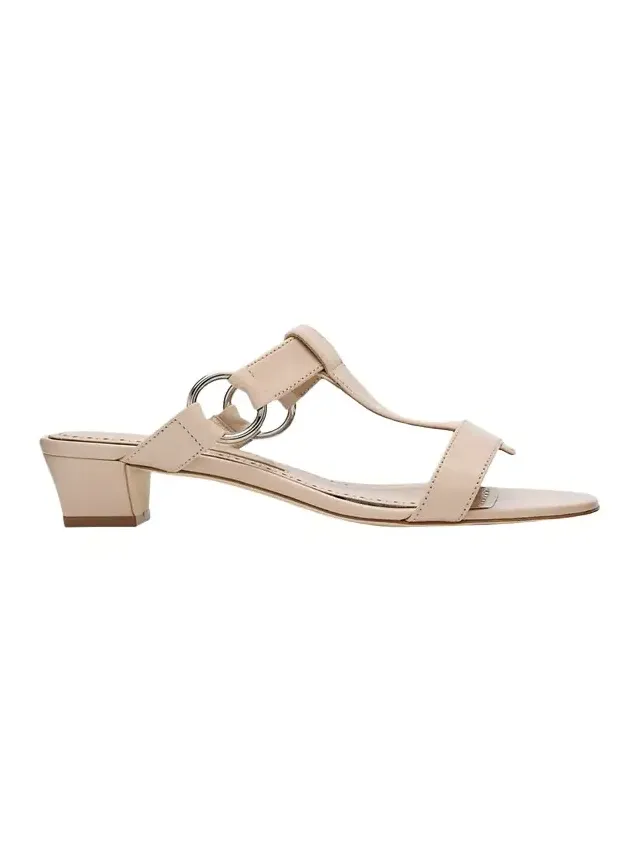 Mionamu Leather T-Bar Slide Sandals