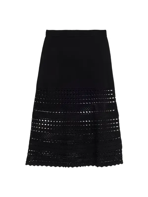 Westly Open-Stitch Midi Skirt Westly Open-Stitch Midi Skirt