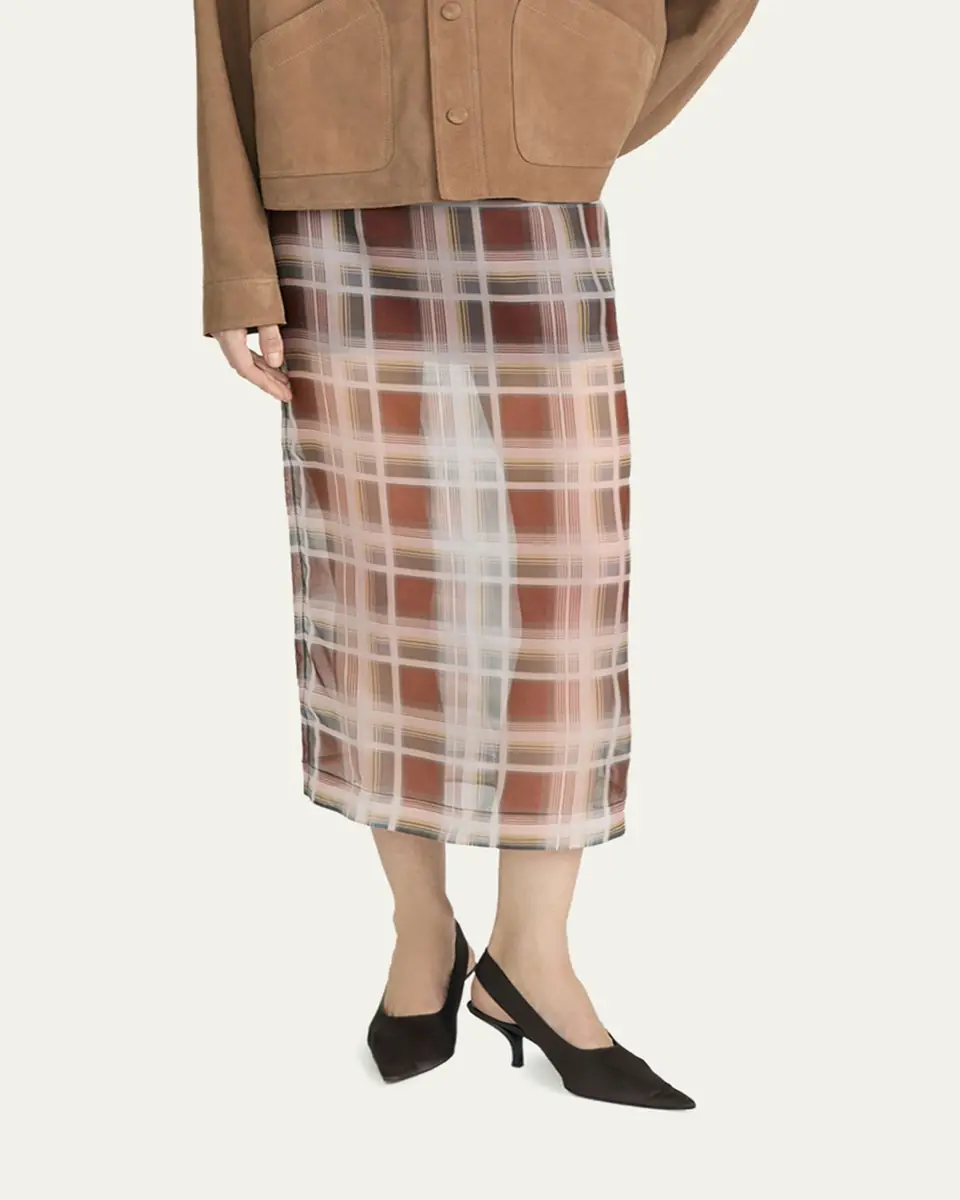 Frame The Plaid Organza Skirt | Thumbnail 4 Frame The Plaid Organza Skirt | Thumbnail 4