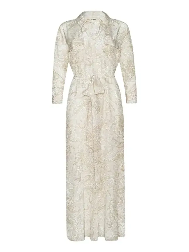 Cameron Paisley Silk Long Shirtdress
