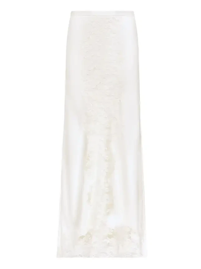 Lace Silk Maxi Skirt