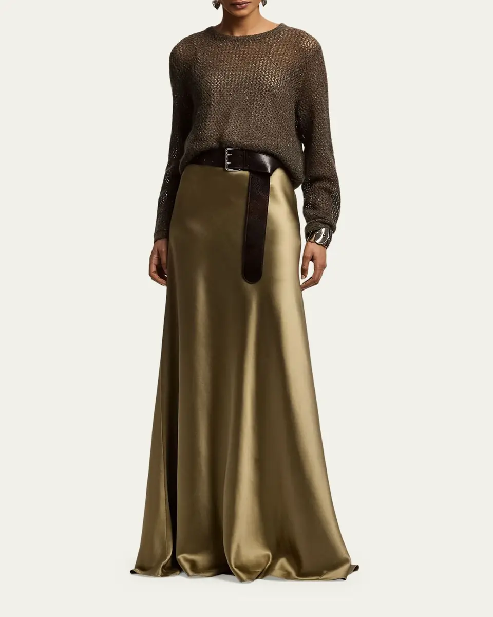 Ralph Lauren Collection Masina Stretch Satin Skirt | Thumbnail 2 Ralph Lauren Collection Masina Stretch Satin Skirt | Thumbnail 2
