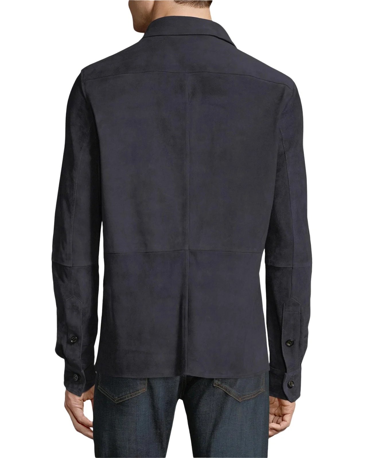 Men's Lux Suede Flap-Pocket Overshirt Men's Lux Suede Flap-Pocket Overshirt
