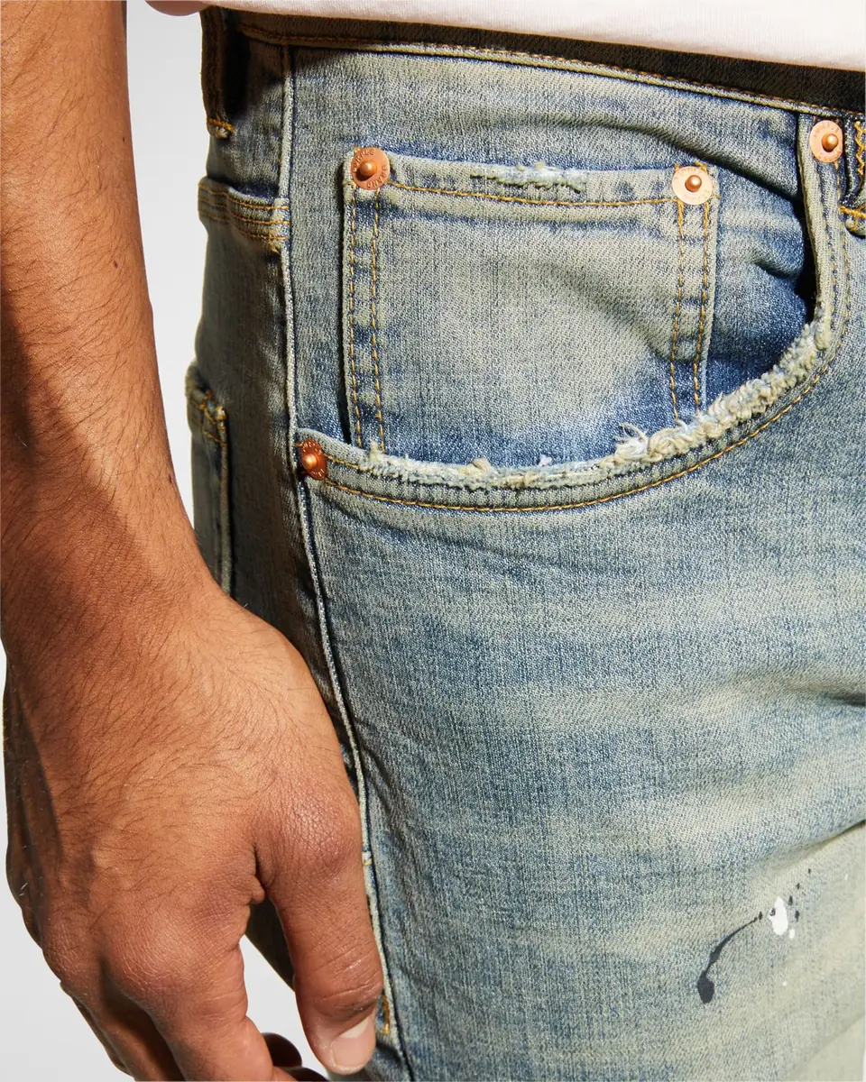 PURPLE Men's Dropped-Fit Distressed Jeans | Thumbnail 4 PURPLE Men's Dropped-Fit Distressed Jeans | Thumbnail 4