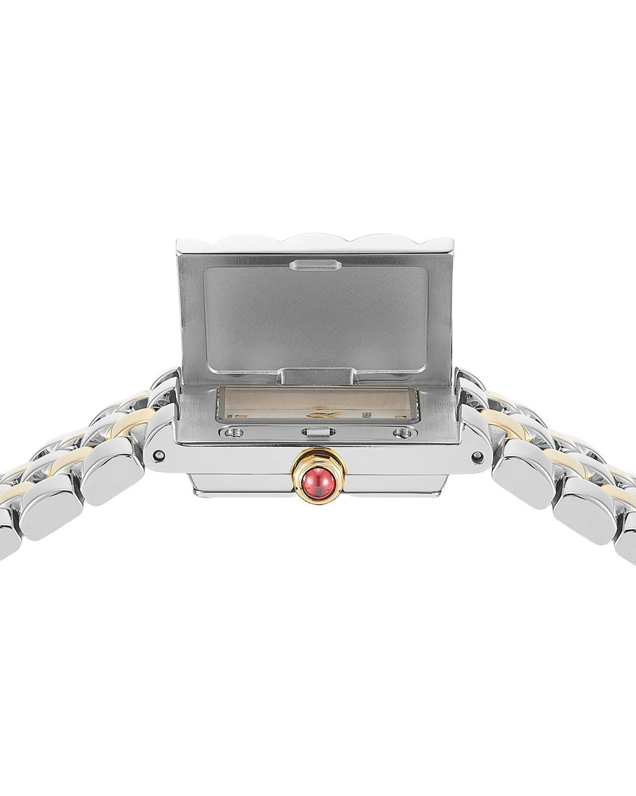 18.5x30mm Secret Watch with Silver Dial, Two Tone