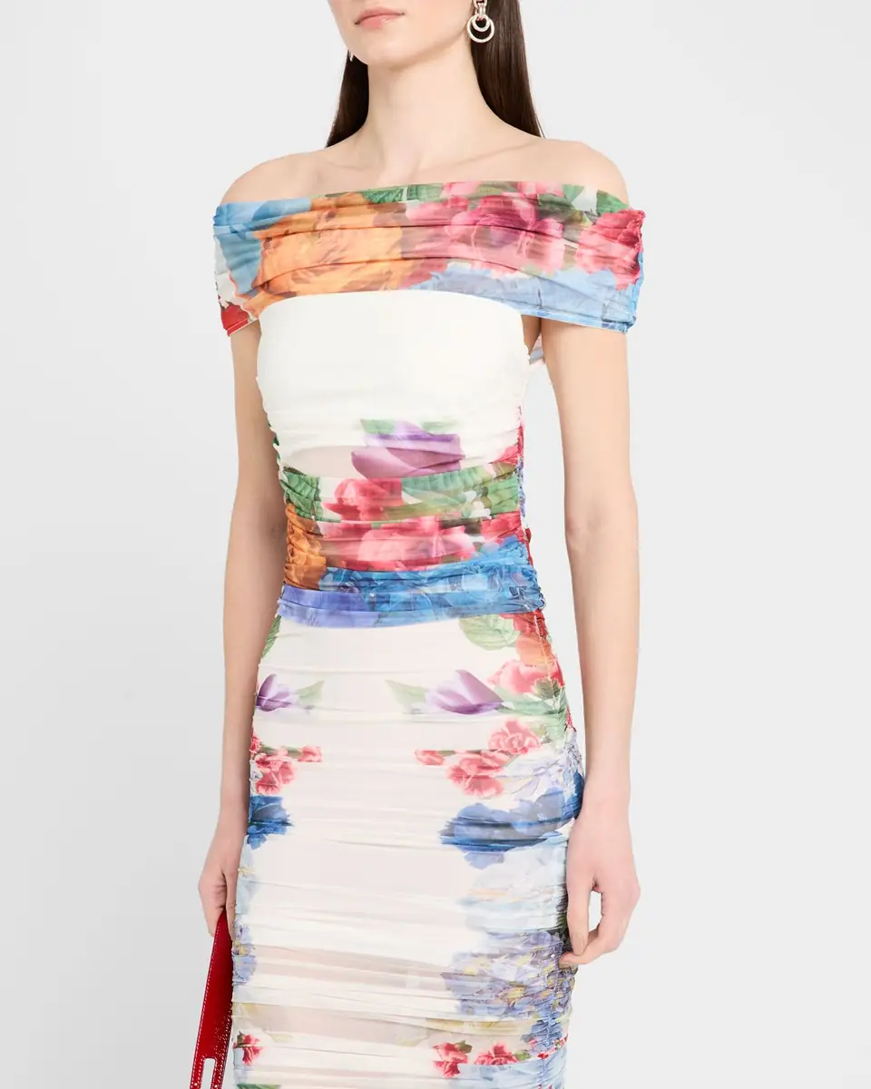 Alice + Olivia Isadola Folded Off-Shoulder Ruched Top | Thumbnail 3 Alice + Olivia Isadola Folded Off-Shoulder Ruched Top | Thumbnail 3