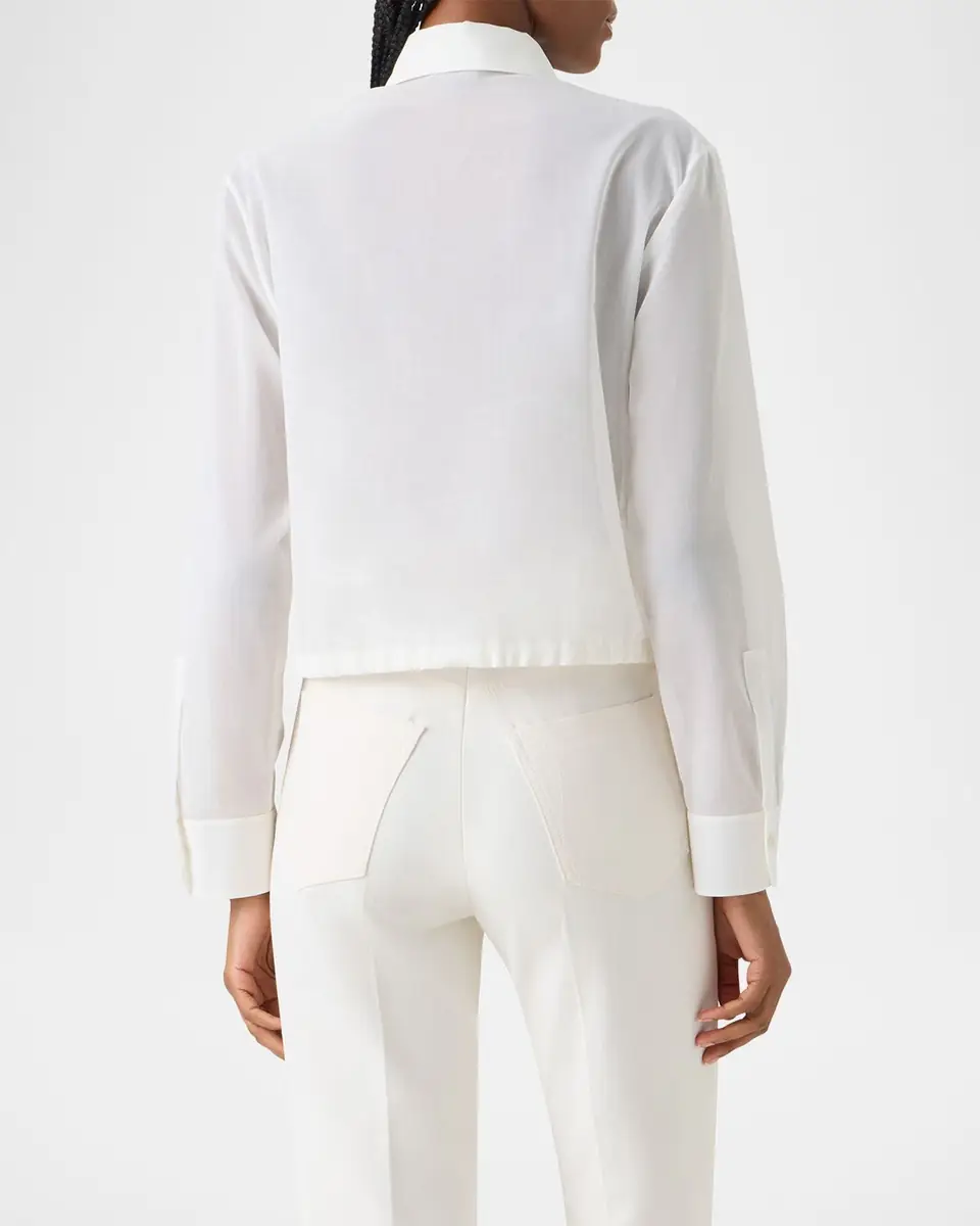 Akris Cotton Drawstring Collared Blouson Shirt | Thumbnail 2 Akris Cotton Drawstring Collared Blouson Shirt | Thumbnail 2