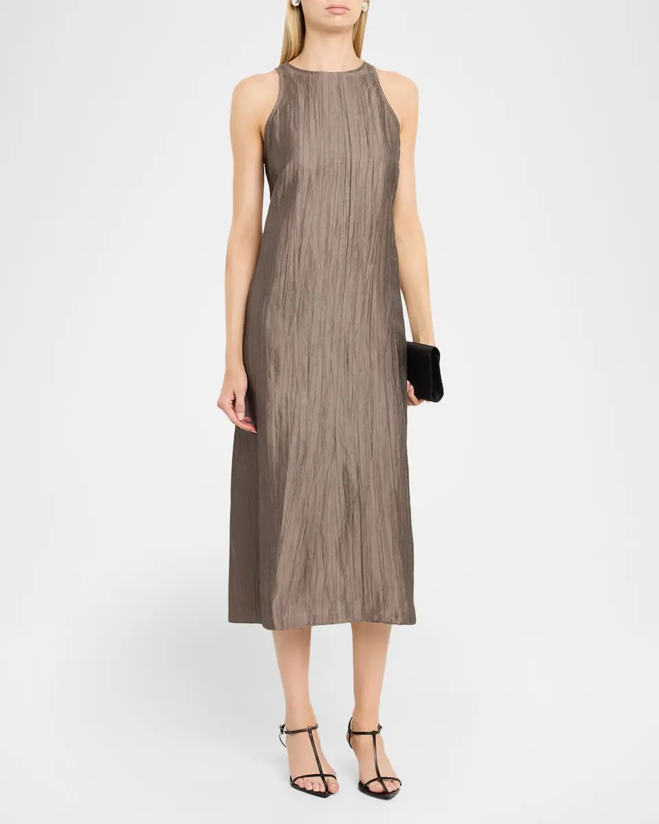 Eileen Fisher Sleeveless Crinkled Midi Dress | Thumbnail 3 Eileen Fisher Sleeveless Crinkled Midi Dress | Thumbnail 3